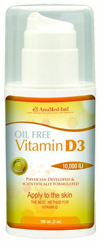 AnuMed Oil Free Vitamin D3 Cream, 3 Oz
