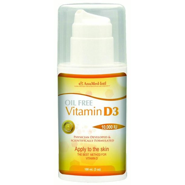 AnuMed Oil Free Vitamin D3 Cream, 3 Oz