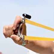 Runzkzy Alloy Fast Compression Flat Leather Slingshot Outdoor Laser Shooting No Strap Slingshot