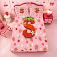 thumbnail image 5 of meiyoeat 3D Cartoon Monogram S King Sheetspink Fruit Strawberry Bedding For Girl,4 Pieces,1 Flat Sheet,1 Fitted Sheet And 2 Pillowcases, 5 of 6