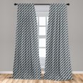 thumbnail image 4 of Ambesonne Buffalo Plaid Curtains, Geometric Modern Look, Pair of 28"x63", Purpleblue Ivory, 4 of 4
