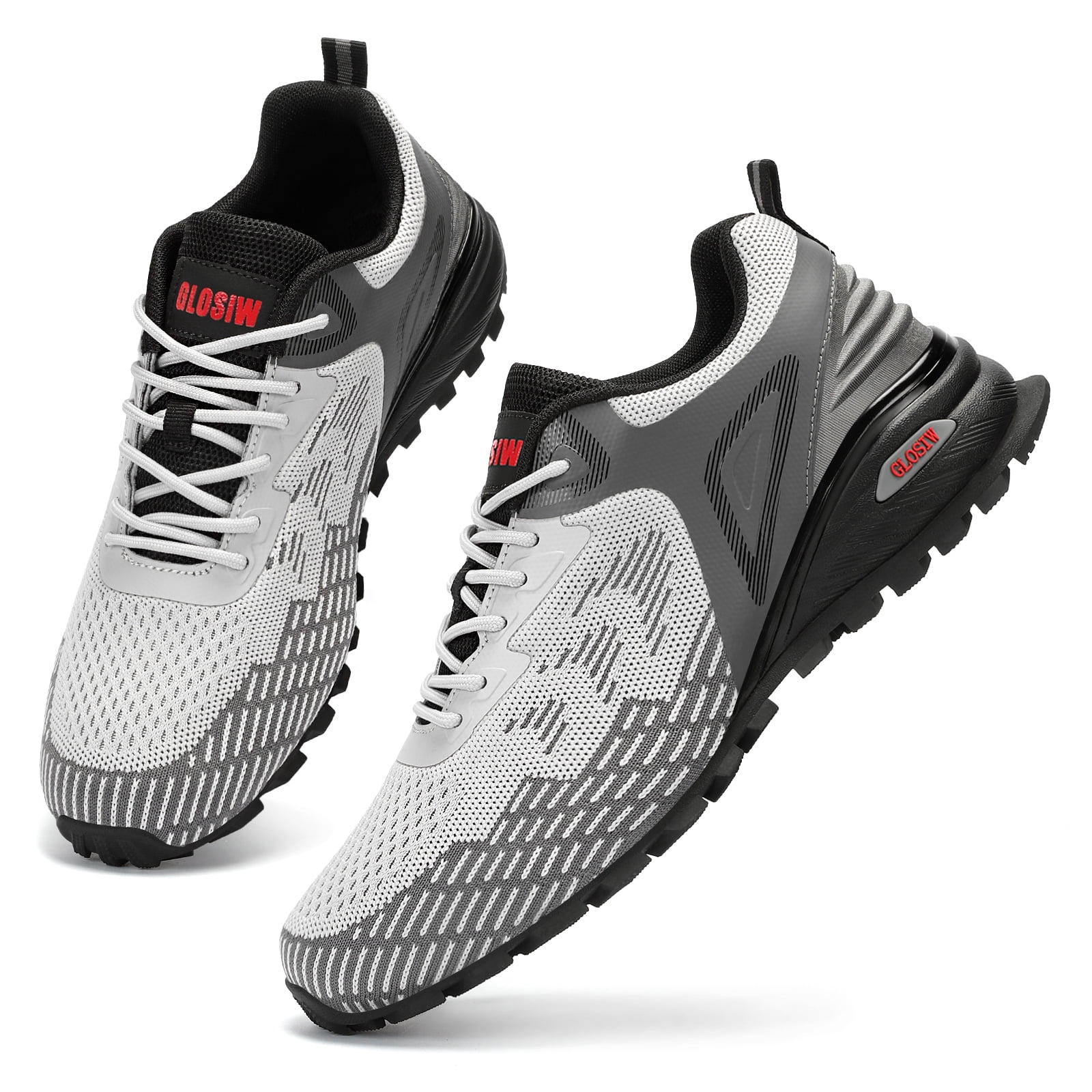 GLOSIW Men's Trail Running Shoes Non Slip Hiking Shoes Tennis Shoes Fashion Sneakers Workout Footwear