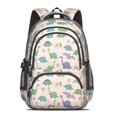 thumbnail image 2 of Dinosaur and Leaf Pink Pattern Cute School Backpack Bag with Padded Back and Adjustable Shoulder Straps 16.9 X 12.6 X 5.9 Inches, 2 of 5