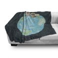 thumbnail image 3 of Astronaut Soft Flannel Fleece Throw Blanket, Man in a Costume Sitting on top of the World Asking for Help, Cozy Plush for Indoor and Outdoor Use, 50" x 60", Multicolor, by Ambesonne, 3 of 6