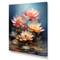 thumbnail image 2 of Designart "Graffiti Merges With Lotus Flowers" Lotus Canvas Art Print, 2 of 7