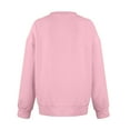 thumbnail image 5 of V Neck Sweatshirt Women with Pockets Casual Plain Comfort Hoodless Hoodies Cozy Fleece Pullover Sweatshirts No Hood Pink 2XL, 5 of 5