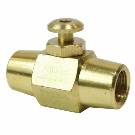 1/4 Turn Angle Supply Valve - Interstate Pneumatics VBT44 Brass Button Valve 1/4