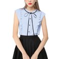 thumbnail image 2 of Unique Bargains Chemise d'Été à Manches Courtes à Nouer au Cou pour Femmes, 2 of 6