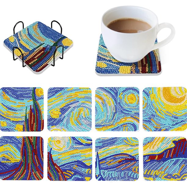 Posavasos Con Pintura Diamantes 8 Uds. Pascua para Mesa Del