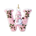 thumbnail image 2 of Acrylic Letter Christmas Ornament Pink Snowman Monogram Hanging Decoration with Initial for Xmas Tree Gift for Friends (3.15In), 2 of 7