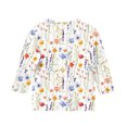 thumbnail image 4 of CLOISE Kids 3/4 Sleeve Shirts Boys Girls Toddler Crew Neck Tops Floral Outfits Fall Winter Clothes Multicolor 4T, 4 of 4