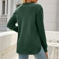 thumbnail image 3 of qILAKOG Womens Summer Tunic Tops 2024 Dressy Casual Women's Long Sleeve Round Neck Pleated T Shirts Fall Fashion 2024 Basic Loose Fit Tops Ladies Shirts Blouse Autumn Clothes, Army Green&M, 3 of 4