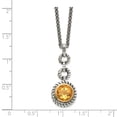 thumbnail image 2 of 925 Sterling Silver With Gold-tone Flash GP Citrine Necklace; 18 inch; for Adults and Teens; for Women and Men, 2 of 2