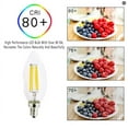 thumbnail image 5 of C35 Candle Light Bulbs, Candelabra Light Bulb 60W Equivalent E12 LED Bulb, Dimmable LED Light Bulb 2700K Warm White 6W,6 Pack, 5 of 6