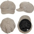 thumbnail image 4 of Women's Newsboy Hats Fall Wool Cabbie Beret Tweed Girls Paperboy Cap 1pcs, 4 of 7