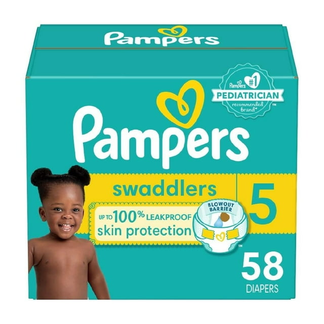 Pañales Pampers Swaddlers etapa 5 unisex 58 piezas