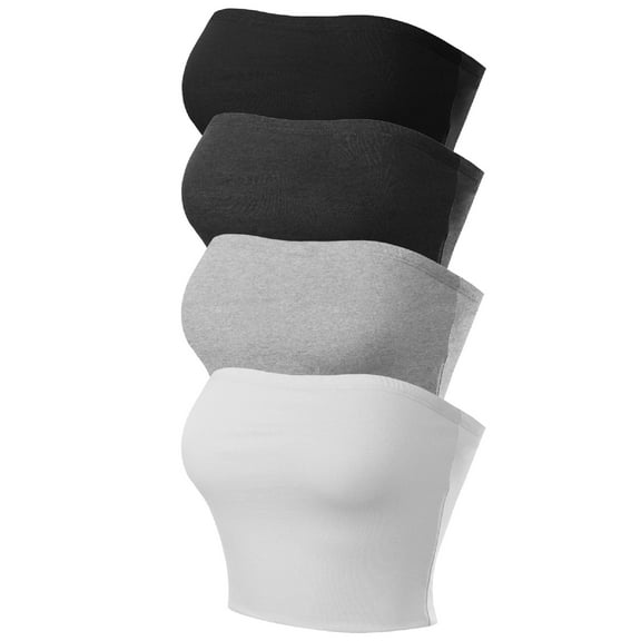 Made by Olivia Women's Causal Strapless Double layered Basic Sexy Tube Top