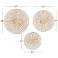 thumbnail image 3 of DecMode Cream Dried Plant Handmade Woven Basket Plate Wall Decor (3 Count), 3 of 9