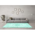 thumbnail image 3 of Ahgly Company Machine Washable Indoor Rectangle Persian Turquoise Blue Traditional Area Rugs, 6' x 9', 3 of 4
