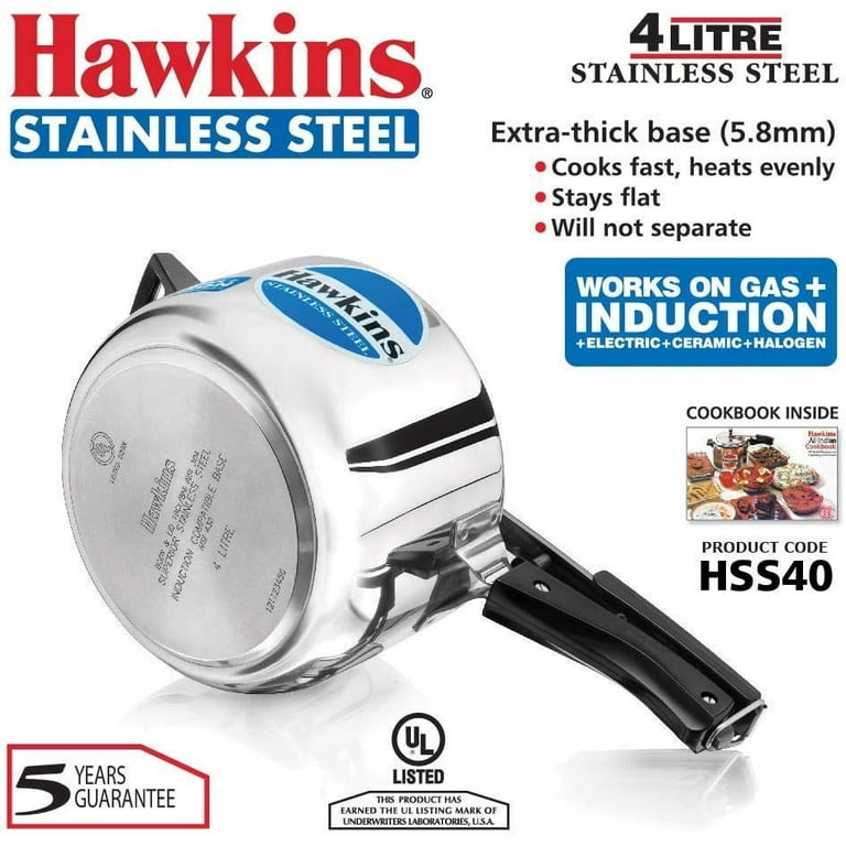Hawkins 4 litre stainless steel pressure cooker sale