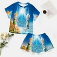 thumbnail image 5 of Women Tinker Bel Summer Pajamas Set Loungewear Sleepwear Short Sleeve Shirt with Shorts, 5 of 8
