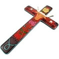 thumbnail image 4 of Urbalabs Western 14 Inch Wall Cross Red With Detailed Stars, Arrows And A bull Center Distressed Wall Hanging Cross Country Wall Decor Room Decoration Office Church Home (Yellow Rose Longhorn), 4 of 7
