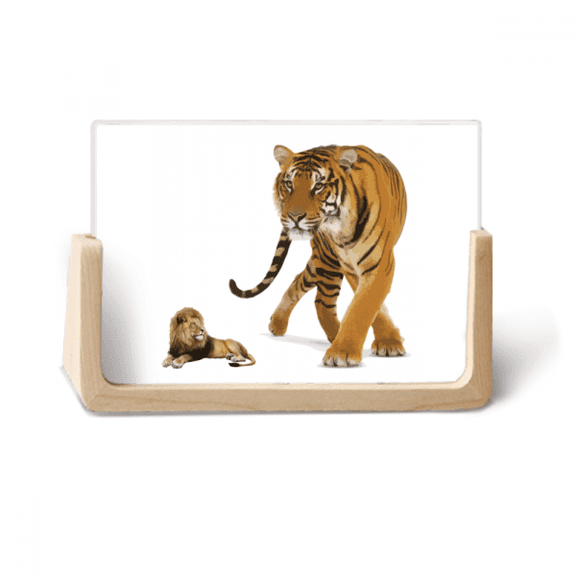 Name Cat Tiger Ferocious Art Deco Fashion Photo Wooden Photo Frame Tabletop Display