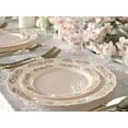thumbnail image 6 of " OCCASIONS " 120 Plates Pack,(60 Guests) Vintage Wedding Party Disposable Plastic Plates Set -60x10.25'' Dinner+ 60x7.5'' Salad/Dessert Plate (Portofino Light Pink / Blush & Gold), 6 of 8