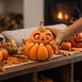 thumbnail image 4 of Clearance Halloween Pumpkin Face Statue, Funny Pumpkin Head Figurine Indoor, Halloween Decoration for Home Table Living Room Outdoor, Halloween Fall Gift for Kiddo Teens Adults, 4 of 7