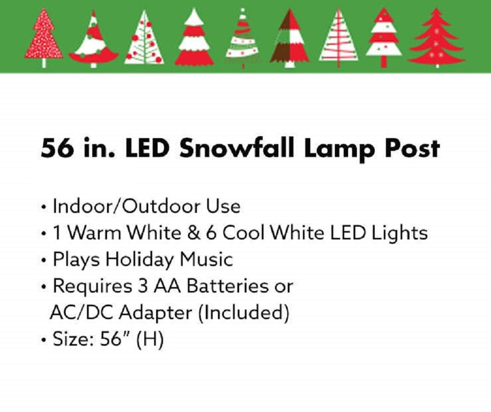 led snowfall animated lamp post