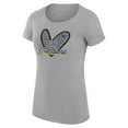 thumbnail image 2 of Women's G-III 4Her by Carl Banks Heather Gray Golden State Warriors Super-Slim Fit Lightweight Leopard Heart T-Shirt, 2 of 3