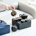 thumbnail image 4 of Juego de té para coche de viaje, juego de taza exprés, caja de almacenamiento pequeña, tetera portátil para exteriores, juego de té de kung fu, 4 of 6