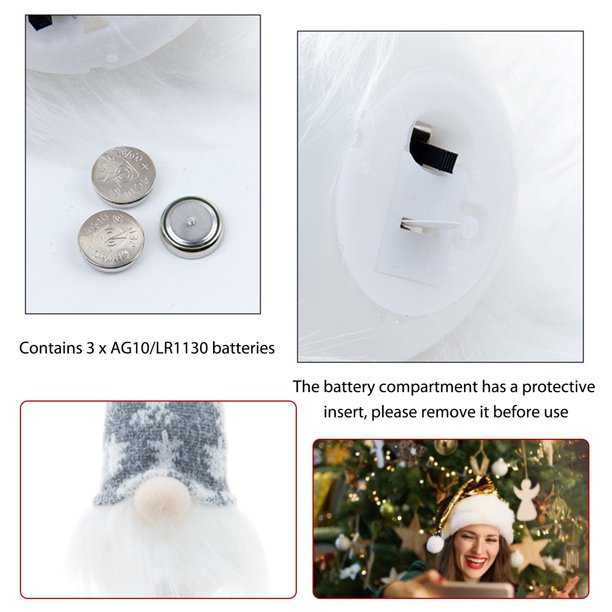 Adorno de Navidad con colgante de gnomos sin rostro que brillan con luz LED (Gris B) Likrtyny Para estrenar