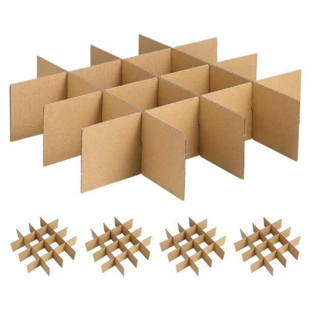Kits de divisores de vidrio de 30 piezas para cajas de mudanza Divisores de cartón para embalaje Diseño de cuadrícula pequeña Ideal para copas de vino Platos y artículos frágiles Fácil de montar