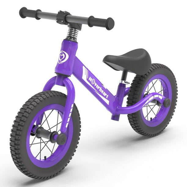 Hoverheart no pedal kids toys baby balance bike child push along walking bike (Purple)