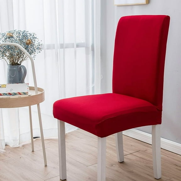 Nvzi Red dining chair cover, 2-piece universal size - elastic dining chair cover suitable for homes and restaurants, easy to install and clean chair cover