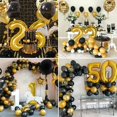 thumbnail image 3 of MMTX 0th Black Gold Birthday Party Decoration for Boy, Gold Number 0 Balloon 40 Inch, Black Gold Balloon Gold Confetti Balloons Arch with Star Heart Foil Balloon for Graduation Anniversary, 3 of 7