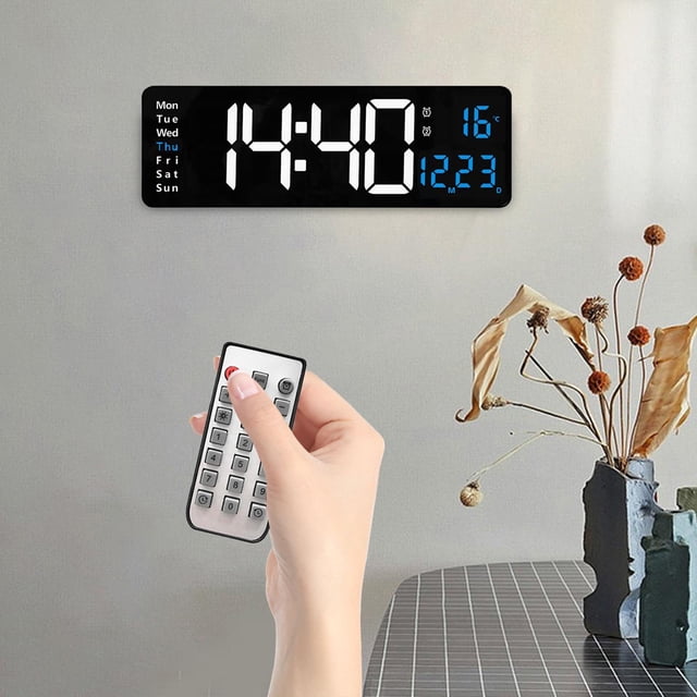Reloj de pared digital Soledad moderno 10 niveles de ajuste de brillo Gran luz azul