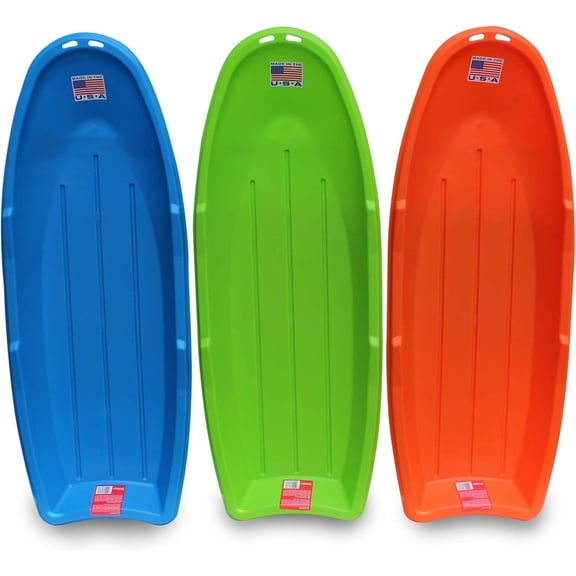 HTYSUPPLY Lightning Snow Sled for Kids & Adults, Plastic Toboggan Sand Slider 48