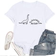 thumbnail image 3 of Cute Dinosaur Graphic Tees for Women 2026 Summer Casual Short Sleeve Crewneck T Shirts, 3 of 3