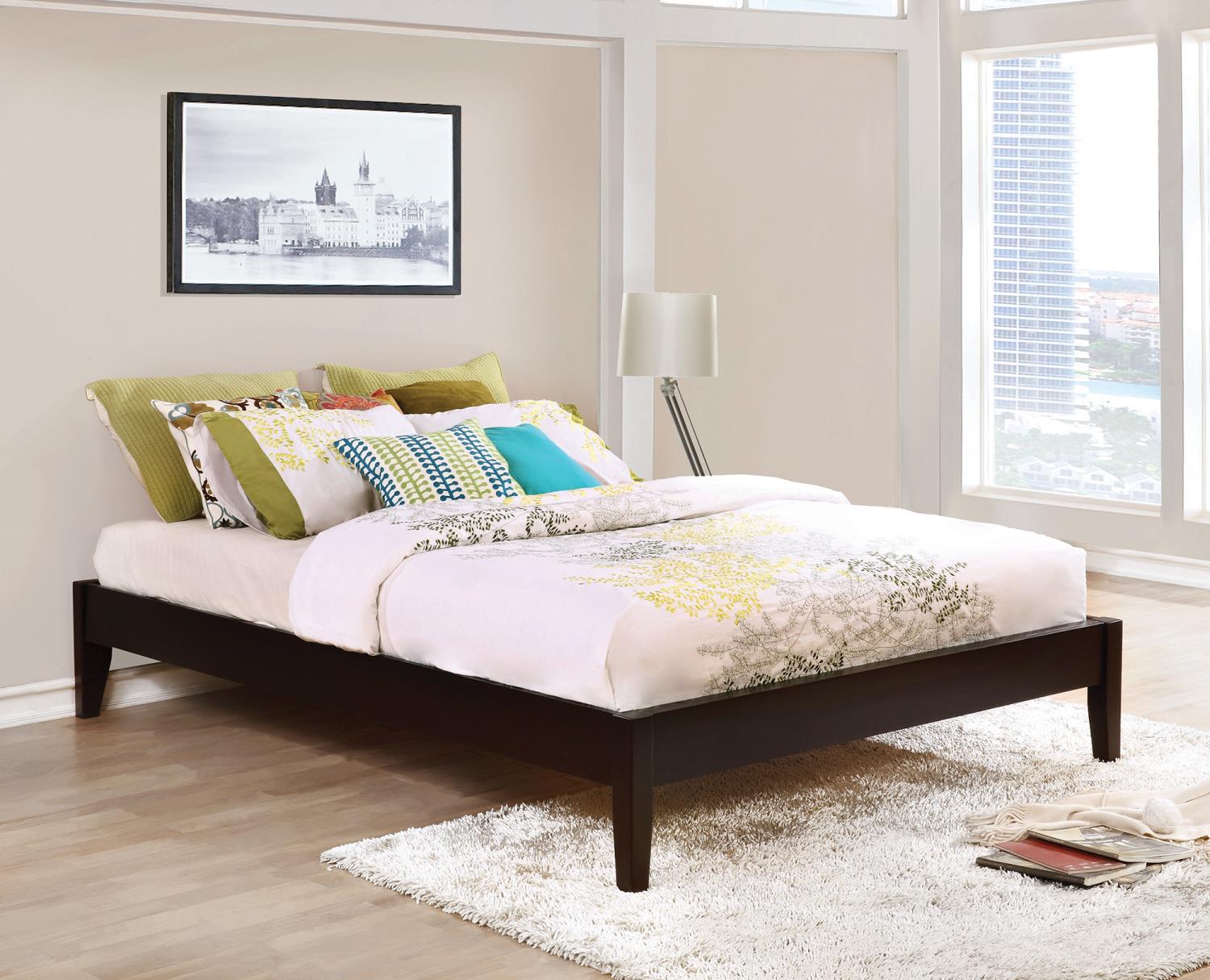 Platform Bed, Queen Bed, Cappuccino