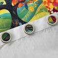 thumbnail image 4 of Homewish Nature Tree Patchwork Grid Blackout Curtains Set of 2 (52x84 Each),Flower Plants Curtain,Orange Green, 4 of 6