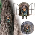 thumbnail image 2 of SUYOLL Outdoor Garden Gnomes Windows Sculpture Decorative Statue Art Figurine For Patio Yard Weather Stone Finish Ornament, 2 of 6