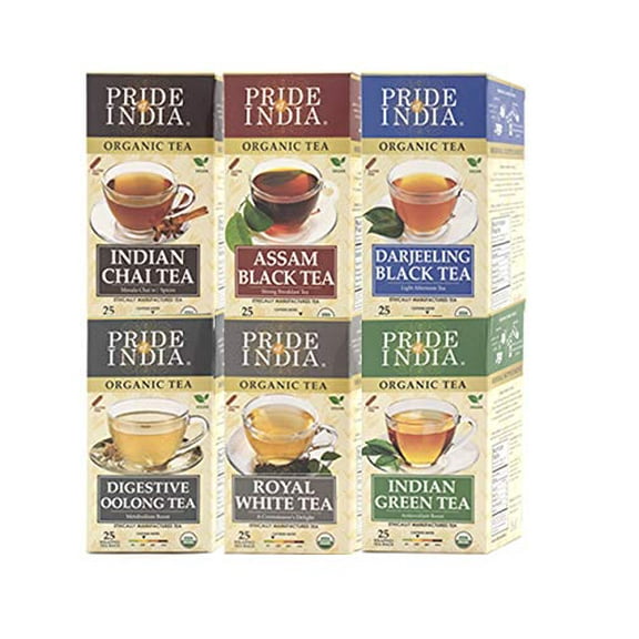 Pride of India Organic Variety Pack Tea Bags, 25 Ct, 6 Pk