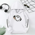 thumbnail image 4 of Tween Girls Hooded Sweatshirt Kids Pullover Hoodie Casual Football Print Unisex Athletic Top Clothes White Size 11-12T, 4 of 4