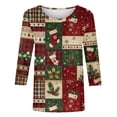 thumbnail image 2 of Oksale Plus Size Christmas Tops for Women 3/4 Sleeve Soft Lightweight Crewneck Tees Santa Claus Graphic Tshirts Fall Fashion Tees Multicolor 2XL, 2 of 5