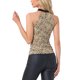 thumbnail image 3 of INSPIRAR CHIC Top de Mujer Sin Mangas con Cuello Halter Ajustado y Elástico para Fiesta con Fruncidos Color Beige-Leopardo, 3 of 5