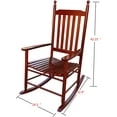 thumbnail image 2 of ArisingAsia Outdoor Rocking Chair with High Back and Armrest, Solid Wood Frame Patio Porch Rocking Chair with Rocker, Front Porch Chairs for Deck Garden Lawn Balcony Backyard, Brown, 2 of 5