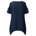 thumbnail image 2 of KaLI_store Womens Spring Tops Women's Short Sleeve Activewear T-Shirt Moisture Wicking Top Blue,S, 2 of 5