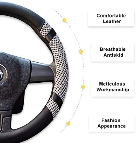 Anti-Slip ZHOL Universal 15 inch Steering Wheel Cover Linen XO Letter Odorless Warm in Winter and Cool in Summer Breathable 
